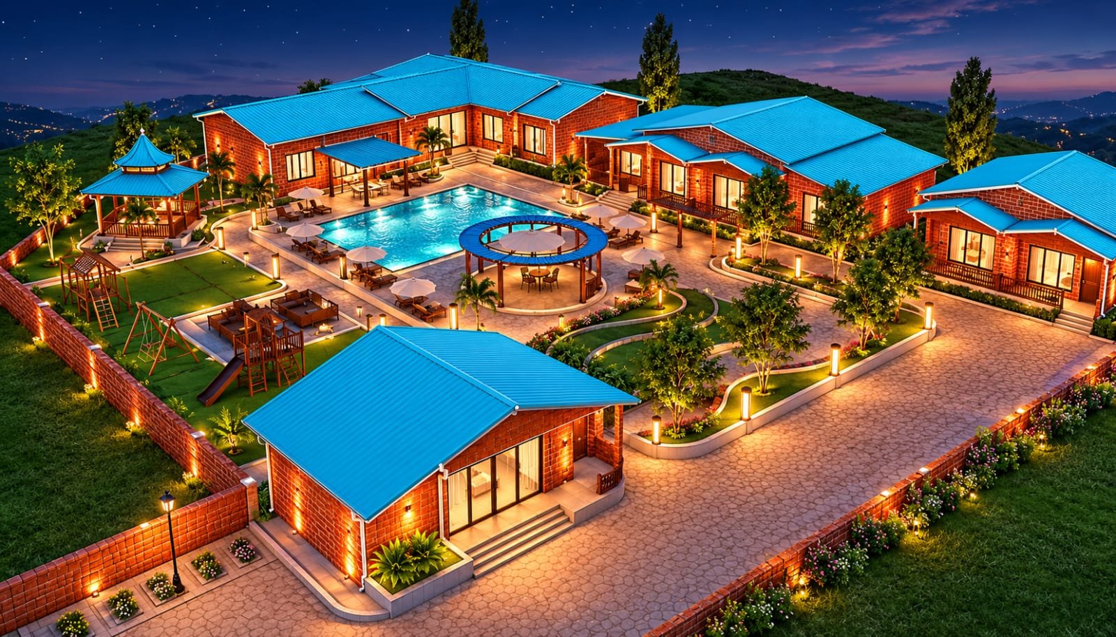 Farmhouse surrounded by open land in rural Maharashtra